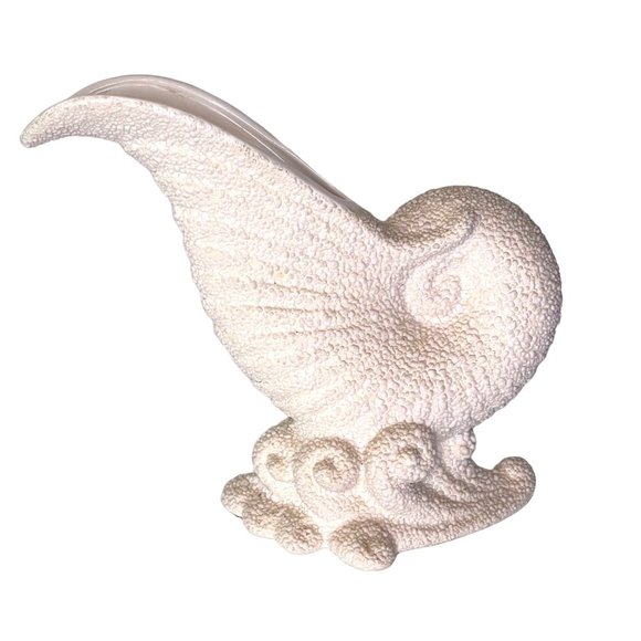 Vintage Royal Haeger Vase Nautilus Shell 1998 Textured Off White 10.75" Tropical - Picture 1 of 7